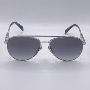 PRADA Symbole Pilot Sunglasses SPR 73Z Silver Grey Gradient 58-14-140 Aviator